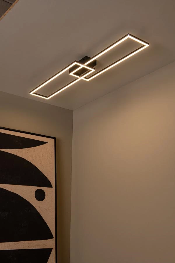 Lucide ARIANNE - Flush ceiling light - LED - CCT - 1x23W 2700K/4000K - Black - atmosphere 3